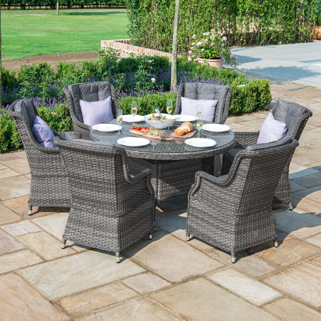 Victoria 6 Seat Round Rattan Dining Set