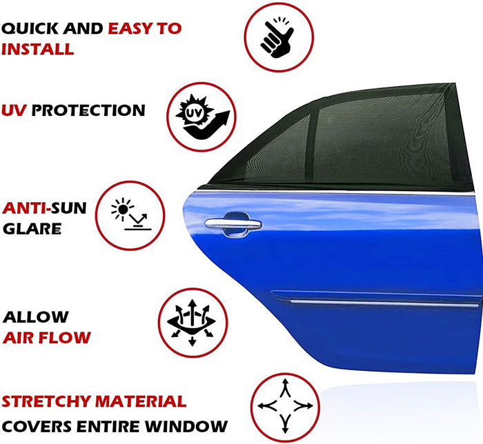 2-Pack Stretchable Car Window Sunshades