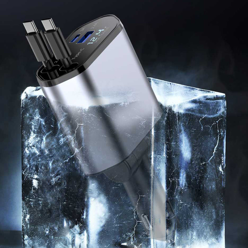 4-in-1 Fast Car Charger with LED Display