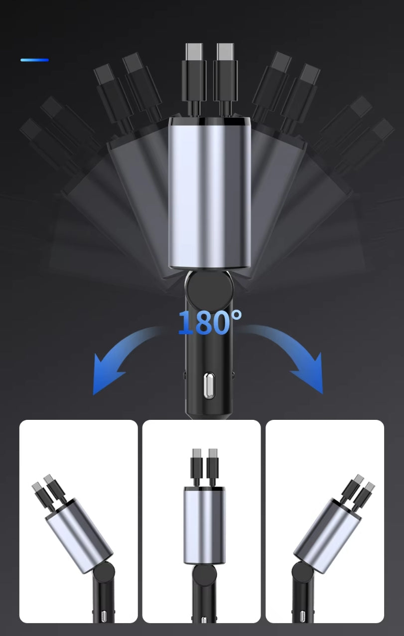 4-in-1 Fast Car Charger with LED Display