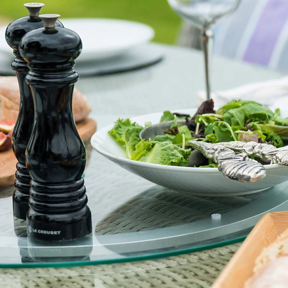 Winchester Heritage 6 Seat Round Rattan Dining Set with Ice Bucket & Lazy Susan